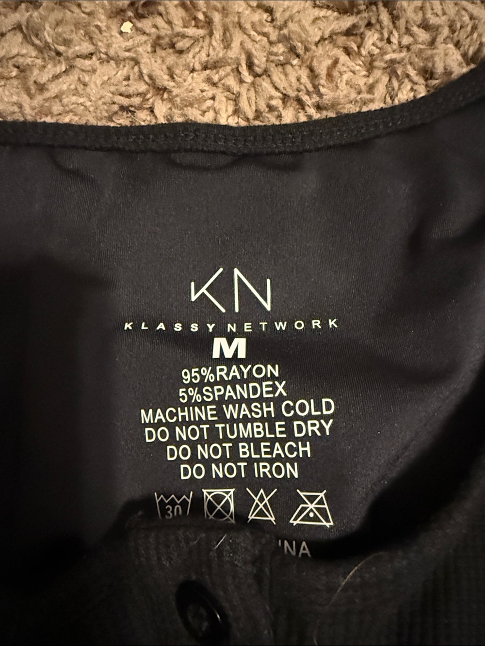 Klassy Network Black Ribbed Button-Front Tank Bodysuit - Picture 2 of 2